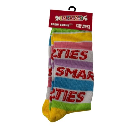Smarties Candy Crew Socks Men’s 6-12 Colorful Striped Fun Novelty NWT - Picture 1 of 3